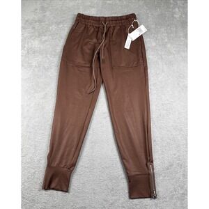 Six/Fifty Women's Headliner Coated Jogger Cinnamon Brown Size XS NWT